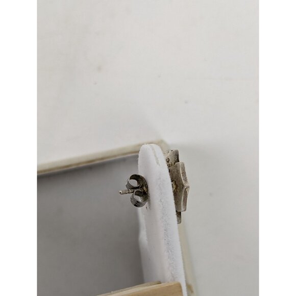 Sterling Silver 925 Harley Davidson Stud Post Earrings Cubic Zirconia - Picture 5 of 16